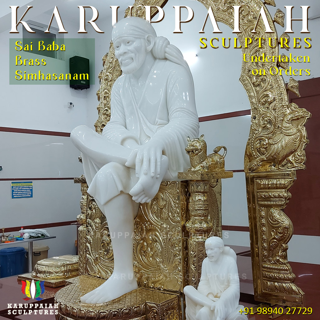 Sai Baba Brass Simhasanam - Karuppaiah Sculptures - Custom Orders