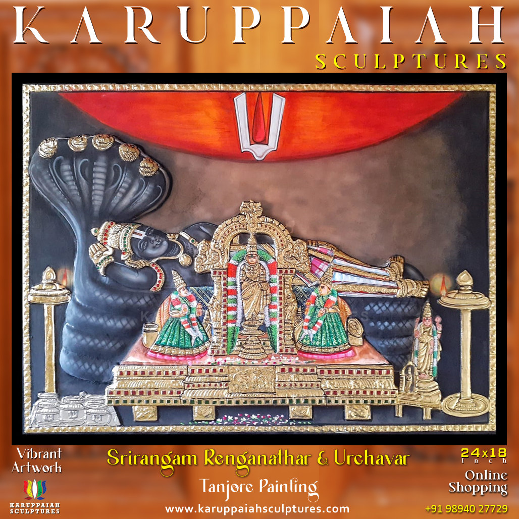 Tanjore Painting of Srirangam Ranganatha Perumal - Karuppaiah ...