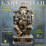 Lord Ganesh Wooden Painting Statue