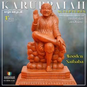 Sai Baba Wooden Statue