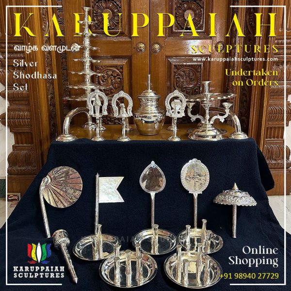 Silver Shodhasa Set
