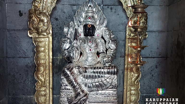 Silver kavacham for Periyamariyamman in Athoor - Karuppaiah Sculptures