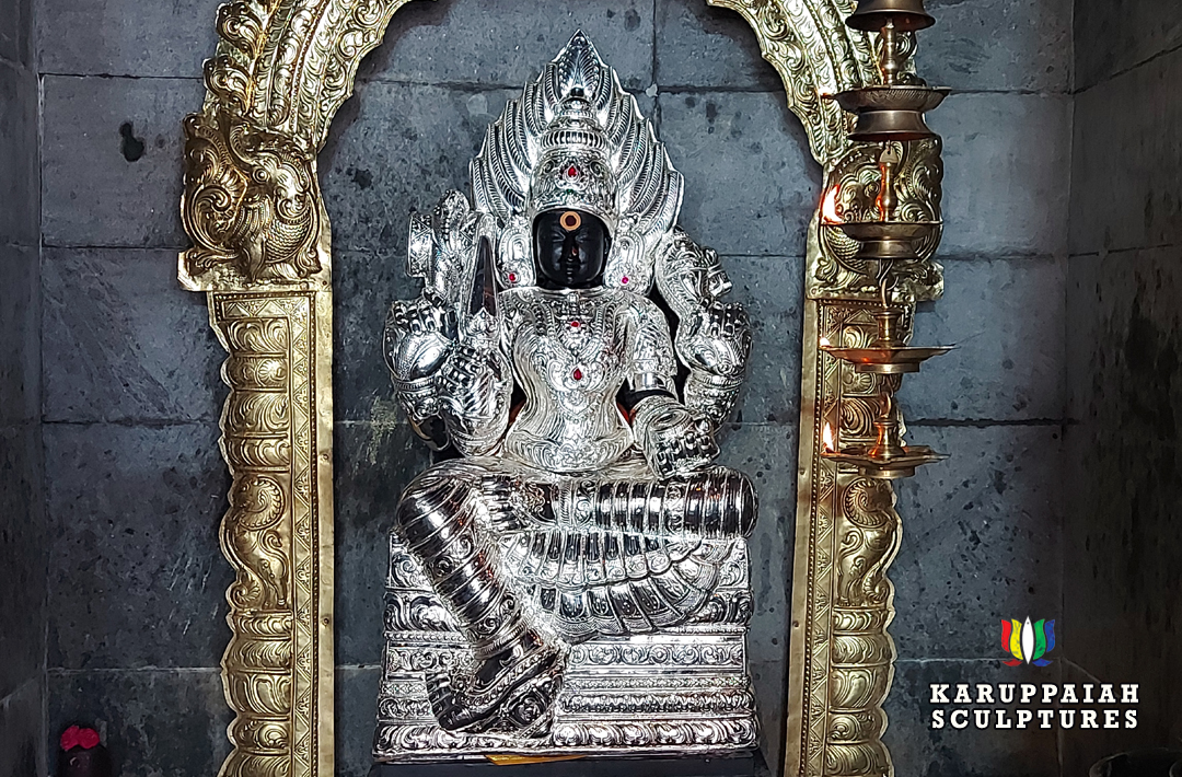 Silver kavacham for Periyamariyamman in Athoor - Karuppaiah Sculptures