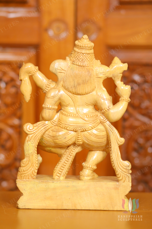 Wooden Dancing Vinayagar Statue