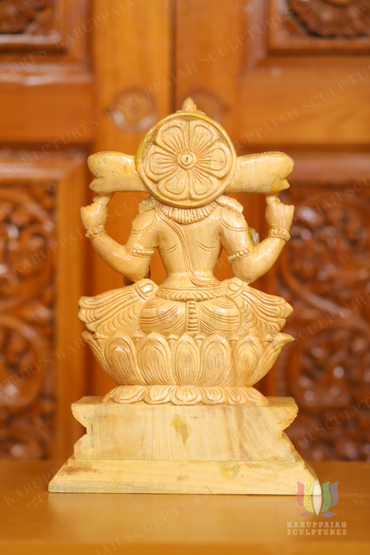 Wooden Mahalasmi Statue Seated