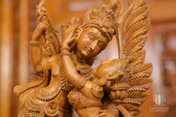 Wooden Ratha & Krishna dancing statue
