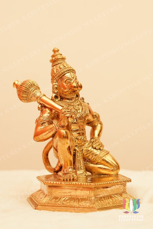 Hanuman Seated 7″ (Panchaloha Bronze)
