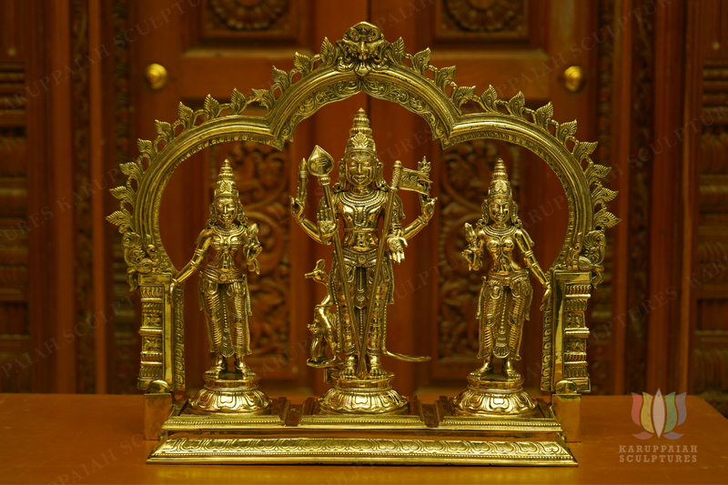 Murugan Valli Deivanai (Panchaloha Bronze)