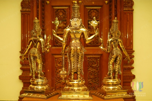 Perumal Sridevi Bhoodevi, Vishnu (Panchaloha Bronze )