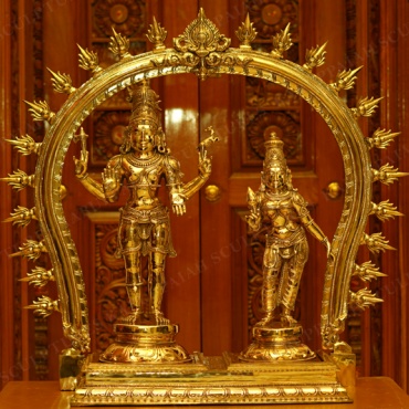 Pradosha Murthy Sivan Parvathi Standing, Chandrashekhar, (Panchaloha Bronze )