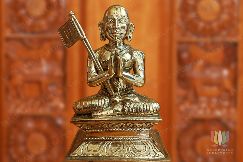 KSPR53 – Panchaloha Saint Ramanujar Seated 5″