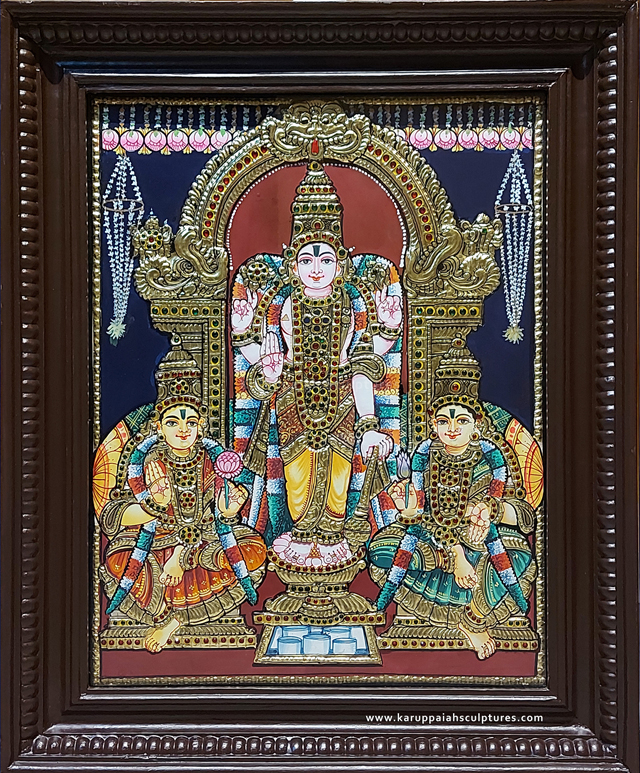 KSTAP49 – Tanjore Painting of Perumal of Srirangam Temple 21″x17″ (Semi Embossed)