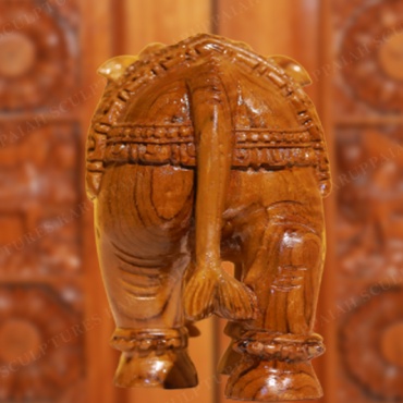 KSWE37 – Teak wood Elephant Standing 6″ - Image 4