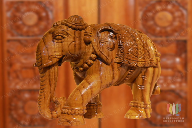 KSWE38 – Teak wood Elephant Standing 6″