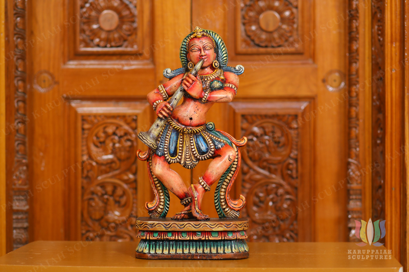 KSWGI30 – Wooden Dancing girl with pipi 18″