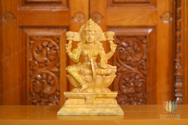 KSWM22 – Wooden Mahalakshmi Seated 13″