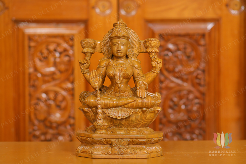 KSWM24 – Wooden Mahalakshmi Seated 12″