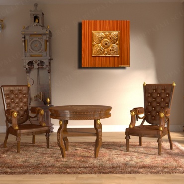 KSWPPL42 – Peepal leaves Brass wall panel 18″x18″ - Image 3