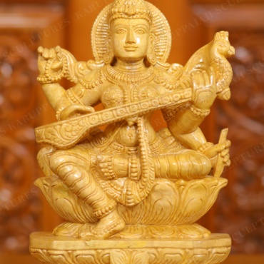KSWS19 – Wooden Saraswathi Seated 12″ - Image 3