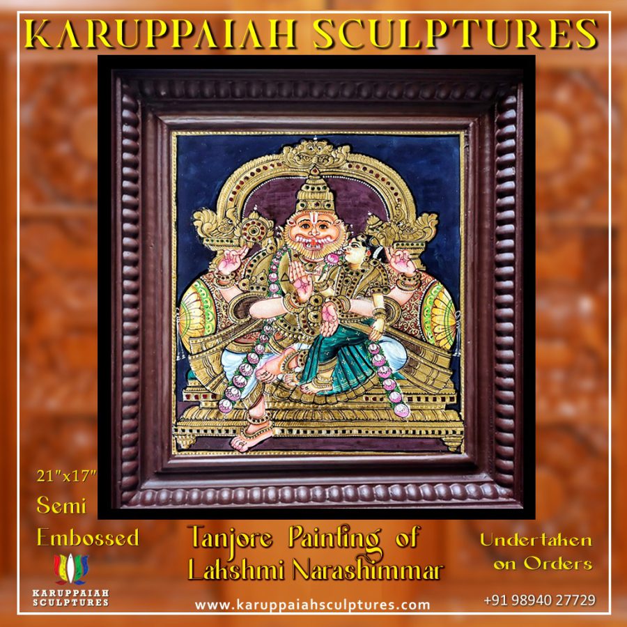 Tanjore Painting of Lakshmi Narashimmar