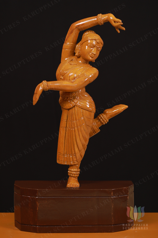 KSWB9–Wooden Bharatanatyam girl in Tandava pose 24″