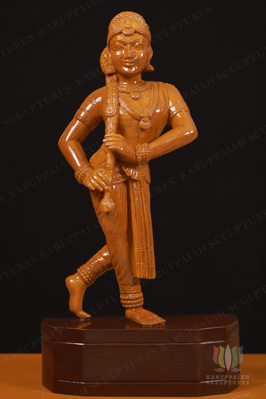 KSWB8 – Wooden Bharatanatyam girl in an Ashta nayika pose 24″