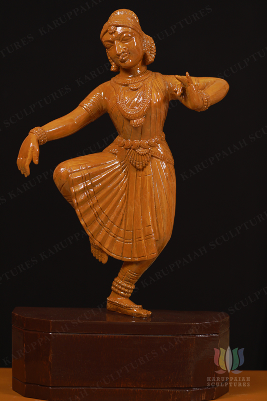 KSWB11–Wooden Bharatanatyam girl in lasya form 24″
