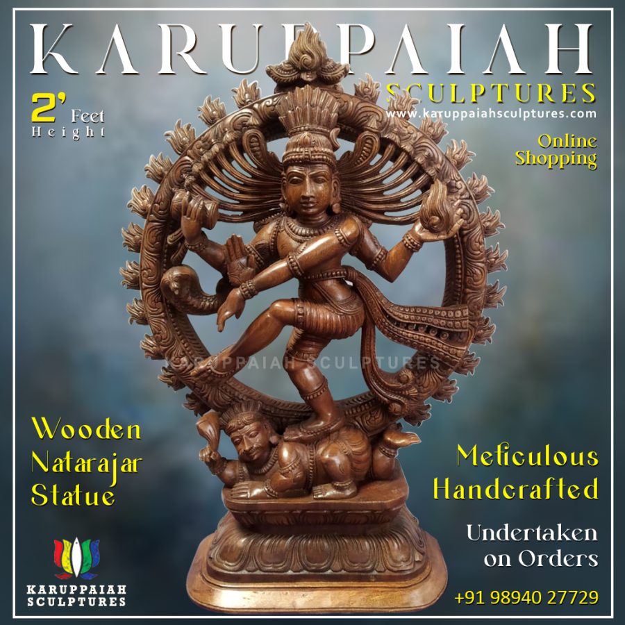 Wooden Natarajar Statue