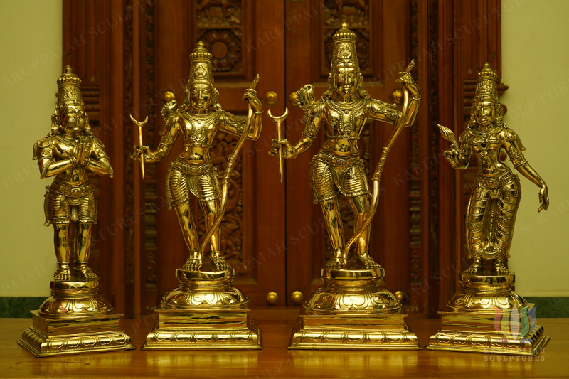 the Lord Sri Rama Darbar and Pattabhishekam bronze statue